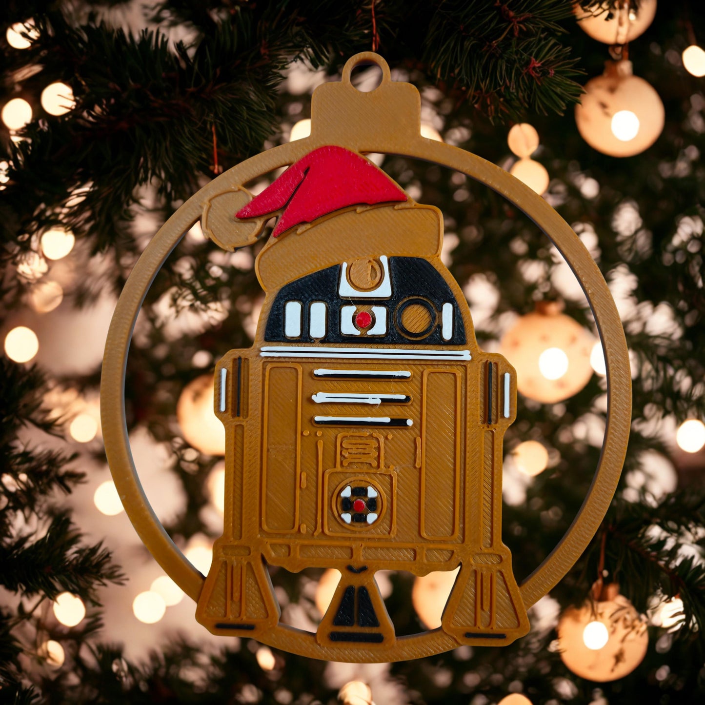 Astro Companion Droid Christmas Ornament | Blue and White Galaxy Robot Tree Decor