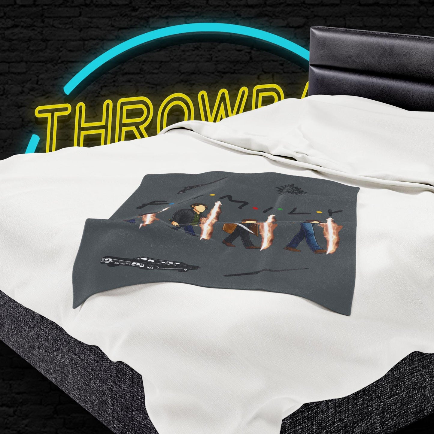 SPN Family Rift Travelers Blanket | Found Family Throw Blanket | Fan-Inspired TV Tribute | Dark Grey Blanket (30x40, 50x60, 60x80)
