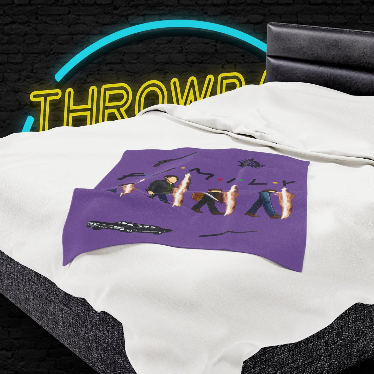 SPN Family Rift Travelers Blanket | Found Family Throw Blanket | Fan-Inspired TV Tribute | Light Purple Blanket (30x40, 50x60, 60x80)