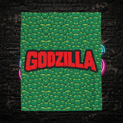 Blanket, Godzilla inspired Velveteen Plush Blanket, Big Monster Movie Night, Cozy Throw for Kaiju Fans, Super Soft Bedding, Unique Home