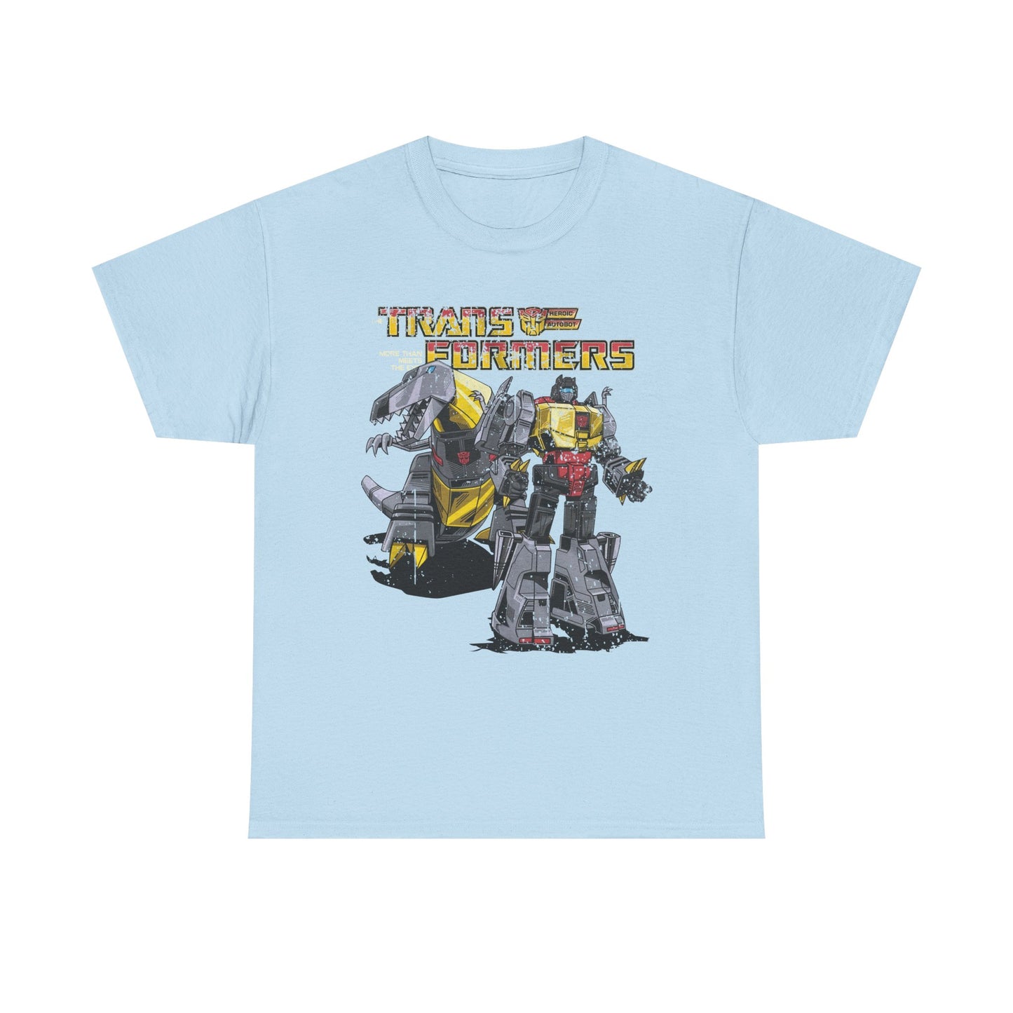 Vintage Transformers Parody T Shirt | Retro Mech Bots Distressed Tee | 80s Cartoon Robot Graphic Shirt