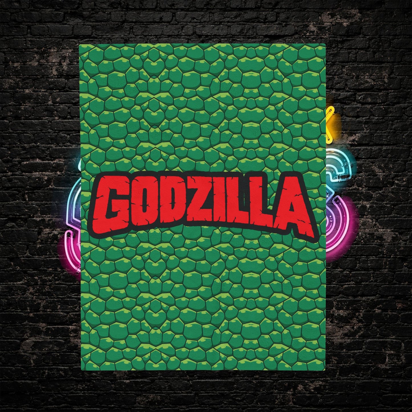 Blanket, Godzilla inspired Velveteen Plush Blanket, Big Monster Movie Night, Cozy Throw for Kaiju Fans, Super Soft Bedding, Unique Home