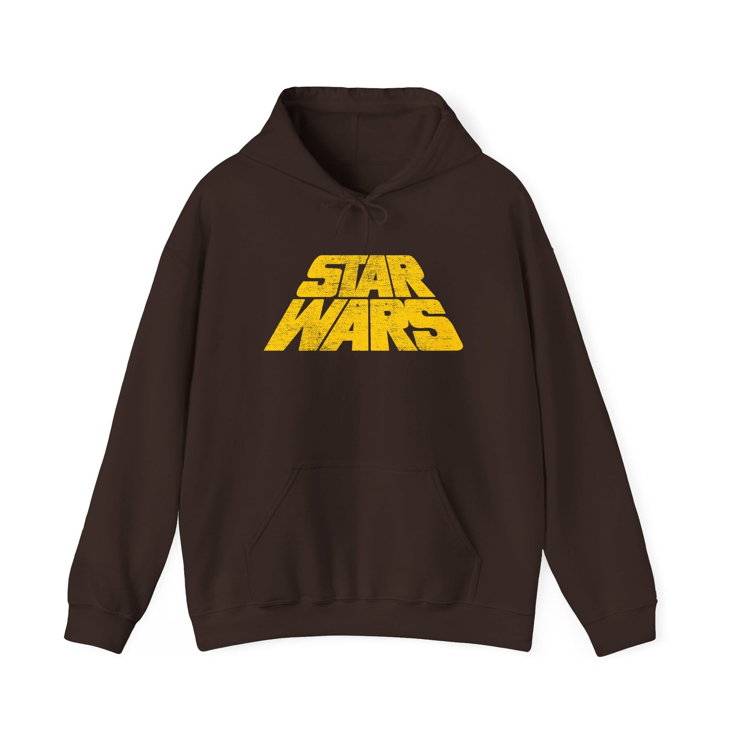 Star Wars Hoodie - Vintage Distressed Logo Pullover, Retro Galactic Saga Fleece Sweatshirt, Classic Sci-Fi Fan Gift, Unisex Gildan 18500