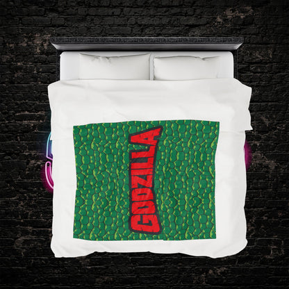 Blanket, Godzilla inspired Velveteen Plush Blanket, Big Monster Movie Night, Cozy Throw for Kaiju Fans, Super Soft Bedding, Unique Home
