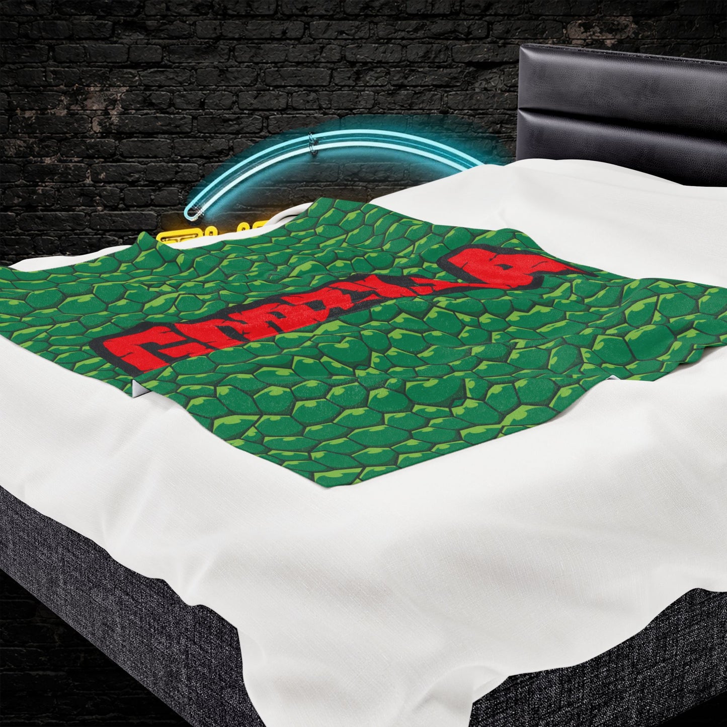 Blanket, Godzilla inspired Velveteen Plush Blanket, Big Monster Movie Night, Cozy Throw for Kaiju Fans, Super Soft Bedding, Unique Home