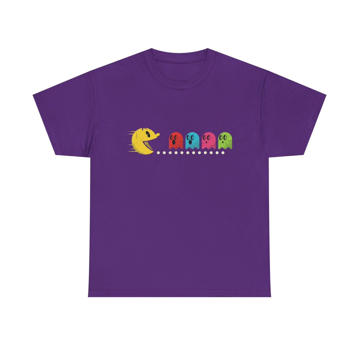 Vintage Pac-Man Inspired Retro Ghost Lineup T-Shirt | Classic Arcade Gamer Tee | Ghosts Chomping Graphic Shirt