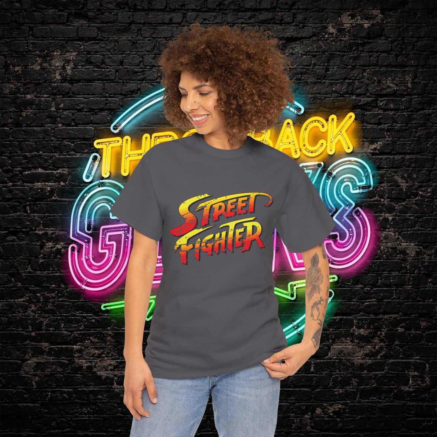 Street Fighter Inspired T-Shirt | Retro Arcade Fighter Graphic Tee | 80s 90s Video Game Shirt for Gamers & Fighting Game Fans