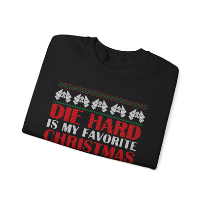 Die Hard Is My Favorite Christmas Movie Sweatshirt | Funny Action Christmas Ugly Sweater | Retro Holiday Crewneck