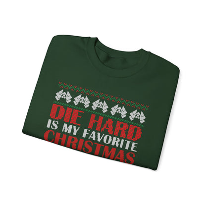 Die Hard Is My Favorite Christmas Movie Sweatshirt | Funny Action Christmas Ugly Sweater | Retro Holiday Crewneck