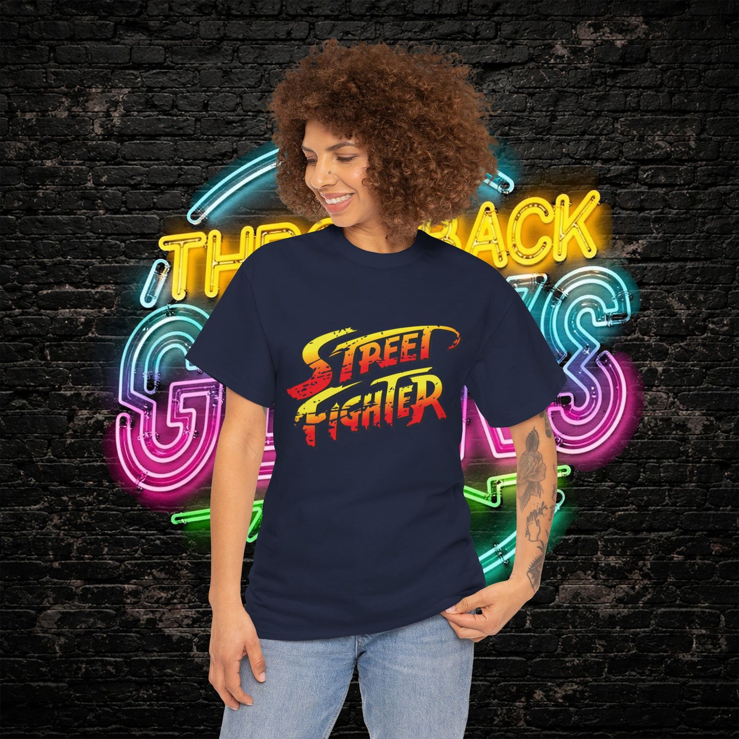 Street Fighter Inspired T-Shirt | Retro Arcade Fighter Graphic Tee | 80s 90s Video Game Shirt for Gamers & Fighting Game Fans