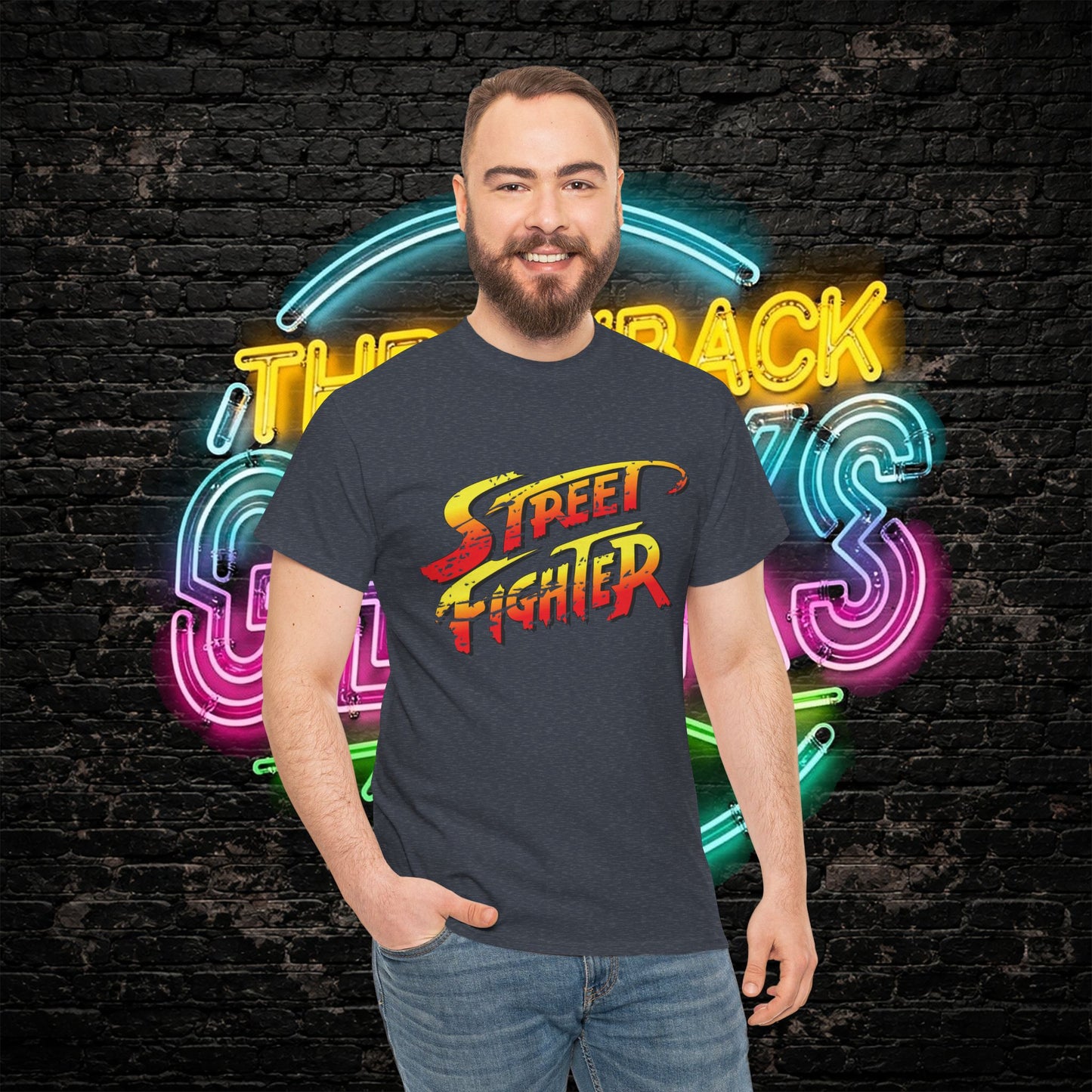 Street Fighter Inspired T-Shirt | Retro Arcade Fighter Graphic Tee | 80s 90s Video Game Shirt for Gamers & Fighting Game Fans