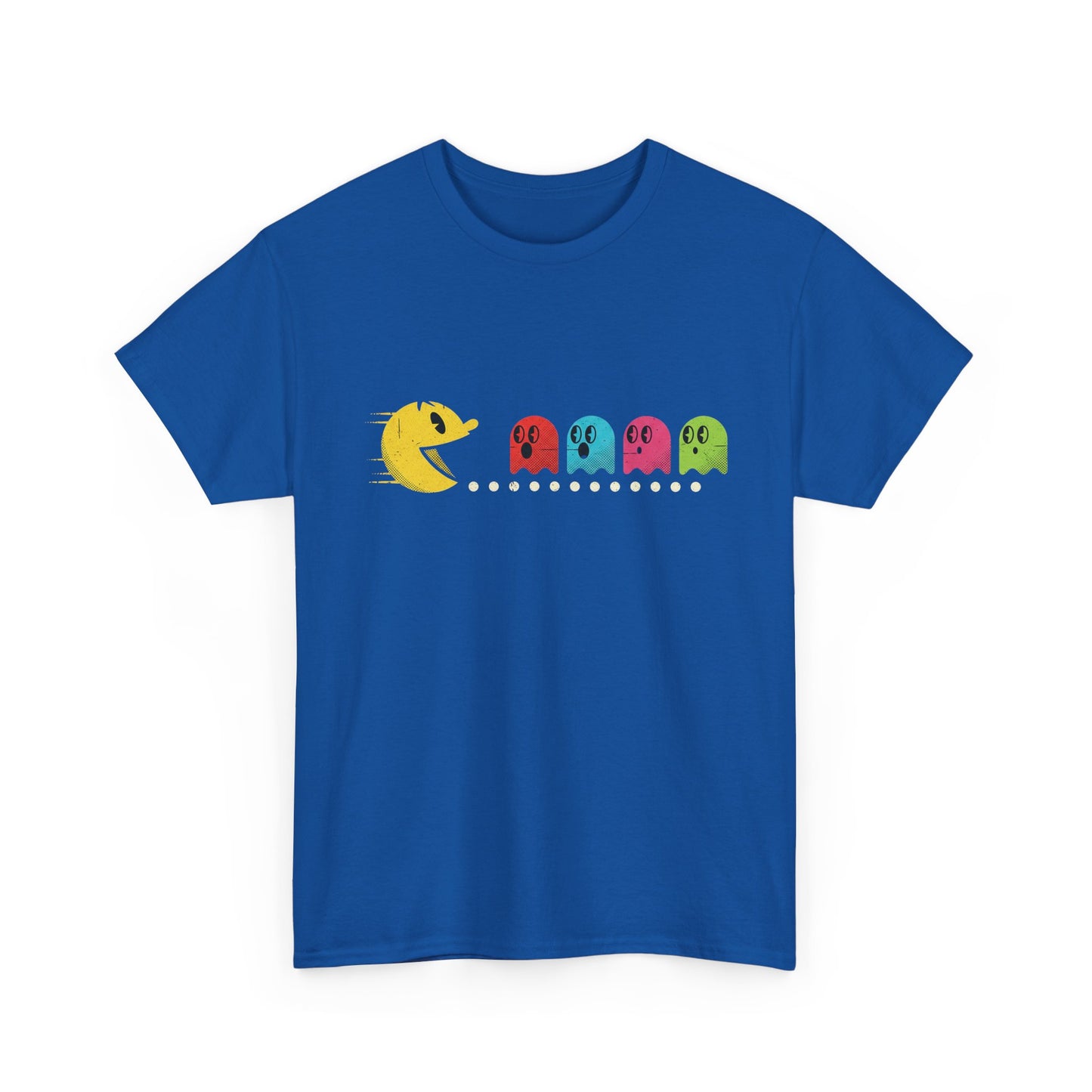 Vintage Pac-Man Inspired Retro Ghost Lineup T-Shirt | Classic Arcade Gamer Tee | Ghosts Chomping Graphic Shirt