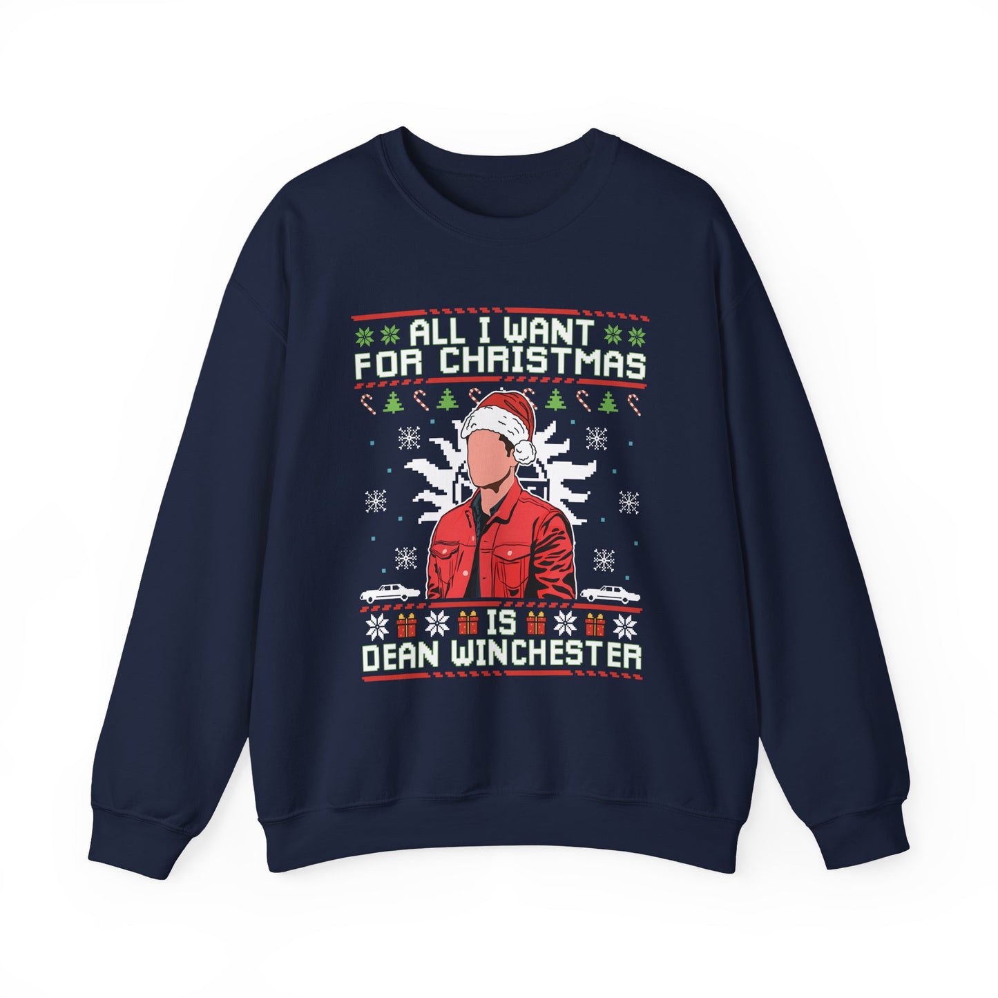 All I Want For Christmas Is Dean Winchester Sweatshirt | Supernatural Ugly Christmas Sweater | Dean Winchester Holiday Top