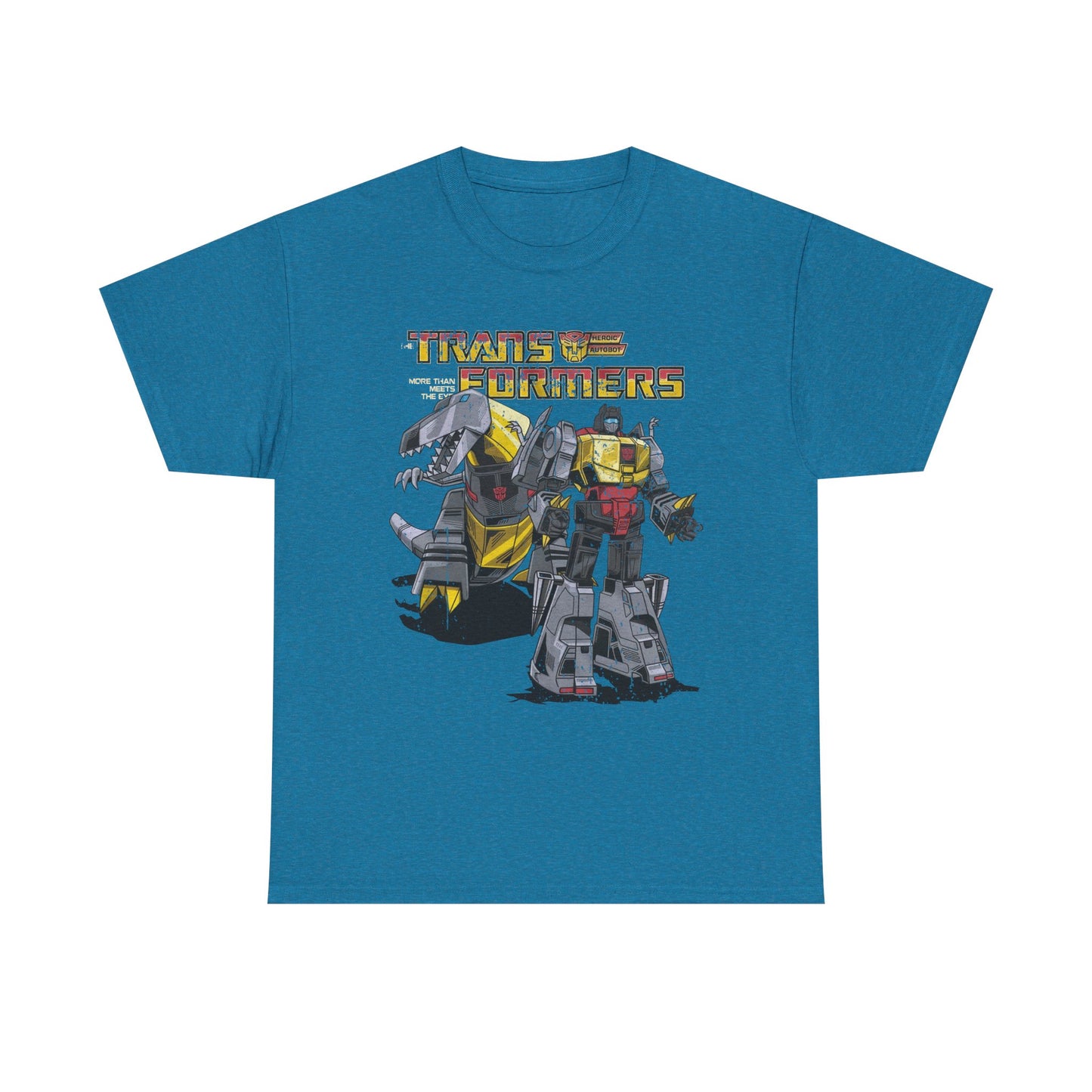 Vintage Transformers Parody T Shirt | Retro Mech Bots Distressed Tee | 80s Cartoon Robot Graphic Shirt
