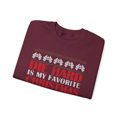 Die Hard Is My Favorite Christmas Movie Sweatshirt | Funny Action Christmas Ugly Sweater | Retro Holiday Crewneck