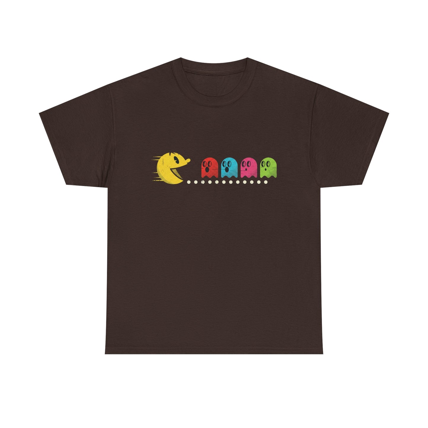 Vintage Pac-Man Inspired Retro Ghost Lineup T-Shirt | Classic Arcade Gamer Tee | Ghosts Chomping Graphic Shirt