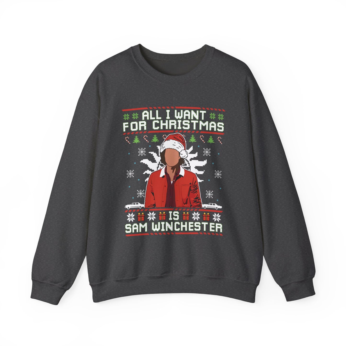 All I Want For Christmas Is Sam Winchester Sweatshirt | Supernatural Ugly Christmas Sweater | Sam Winchester Holiday Top
