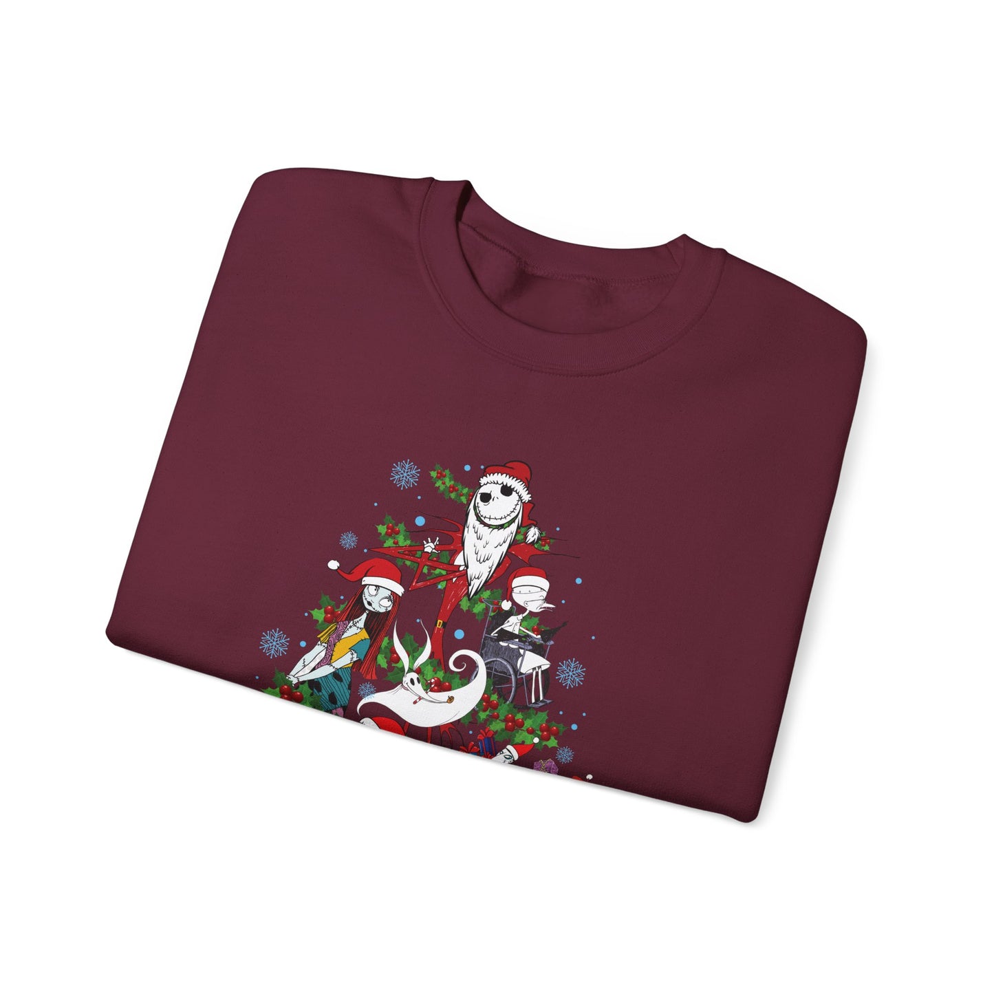 Nightmare Before Christmas Tree Sweatshirt | Jack Sally Zero Oogie Inspired Ugly Christmas Sweater | Spooky Holiday Top