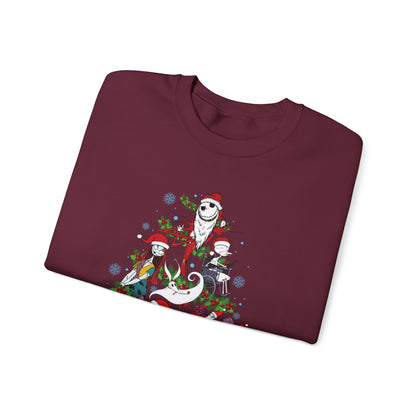 Nightmare Before Christmas Tree Sweatshirt | Jack Sally Zero Oogie Inspired Ugly Christmas Sweater | Spooky Holiday Top