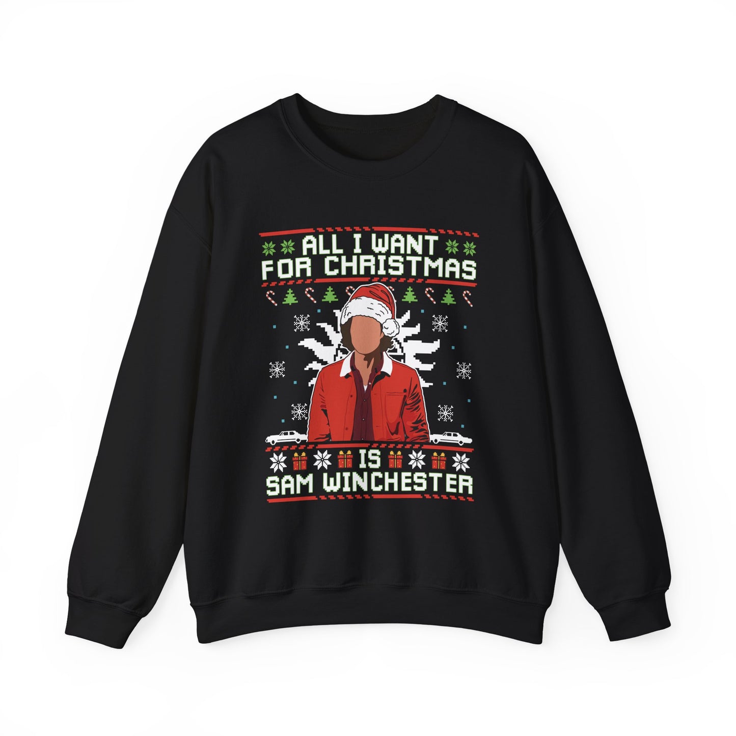 All I Want For Christmas Is Sam Winchester Sweatshirt | Supernatural Ugly Christmas Sweater | Sam Winchester Holiday Top