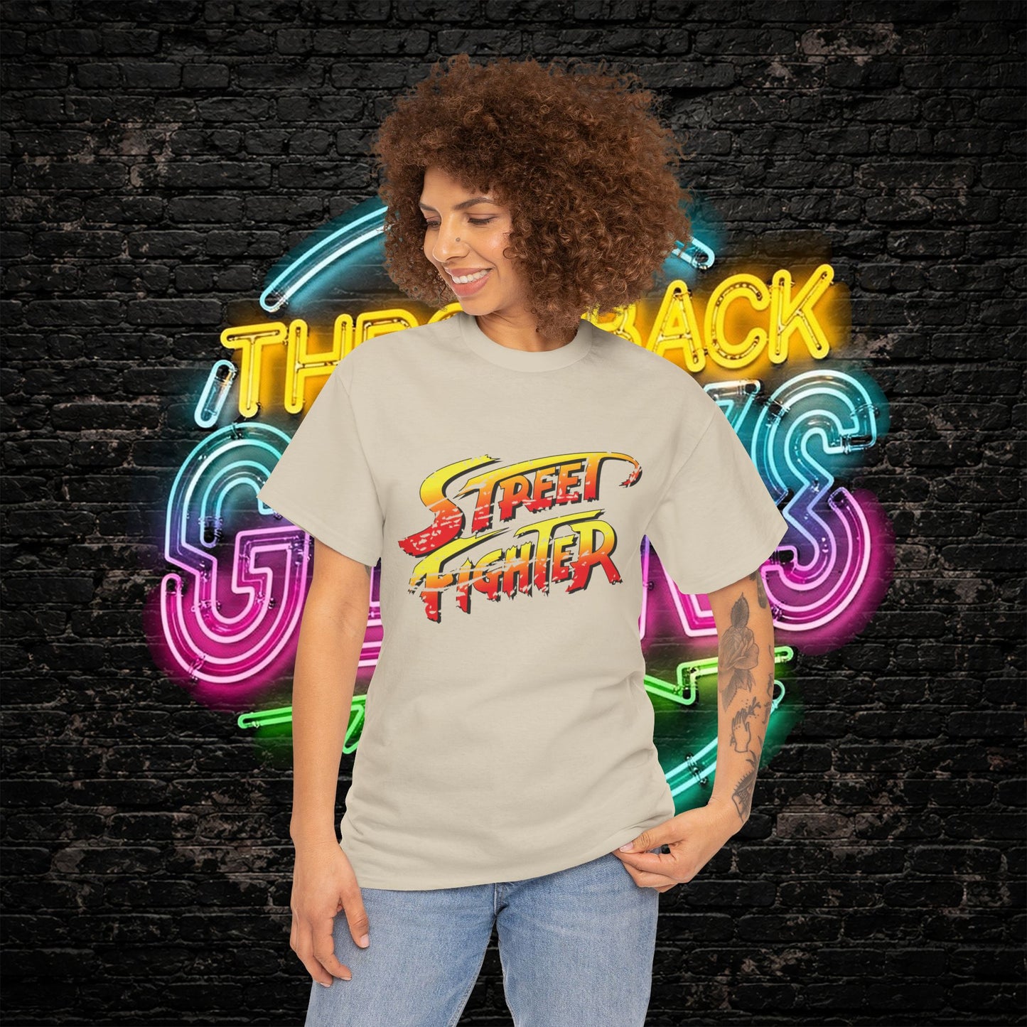 Street Fighter Inspired T-Shirt | Retro Arcade Fighter Graphic Tee | 80s 90s Video Game Shirt for Gamers & Fighting Game Fans