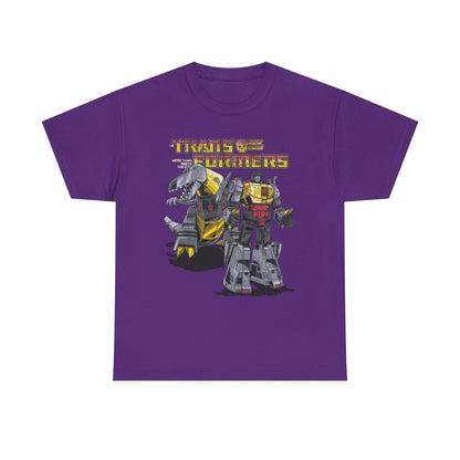 Vintage Transformers Parody T Shirt | Retro Mech Bots Distressed Tee | 80s Cartoon Robot Graphic Shirt