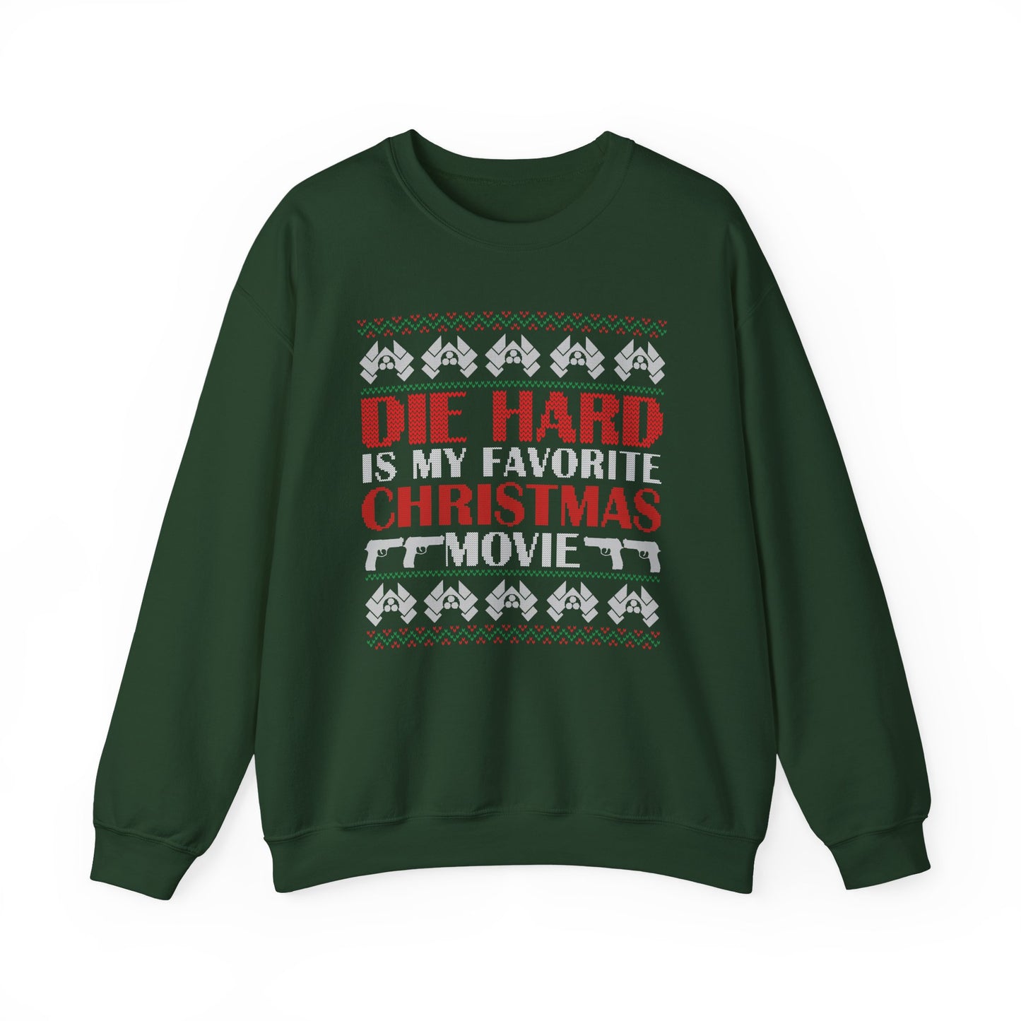 Die Hard Is My Favorite Christmas Movie Sweatshirt | Funny Action Christmas Ugly Sweater | Retro Holiday Crewneck