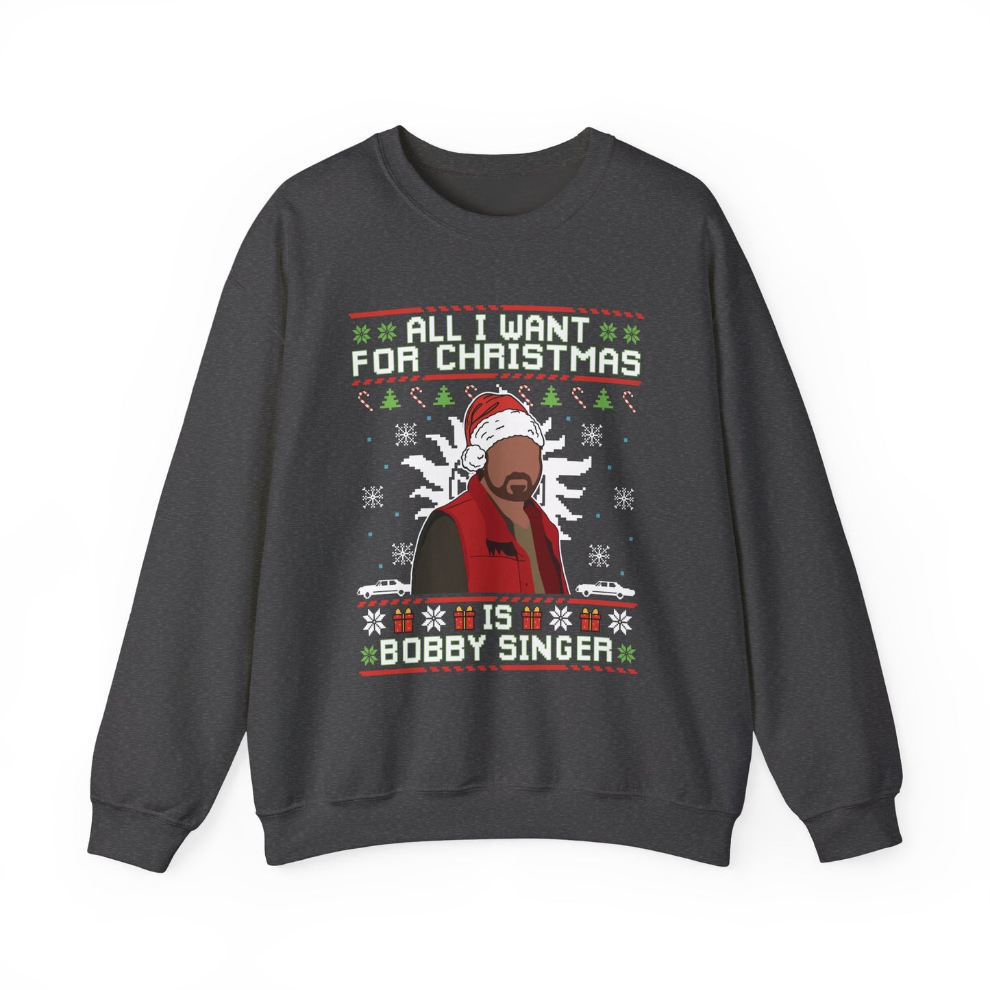 All I Want For Christmas Is Bobby Singer Sweatshirt | Supernatural Hunter Ugly Christmas Sweater | Bobby Singer Holiday Top