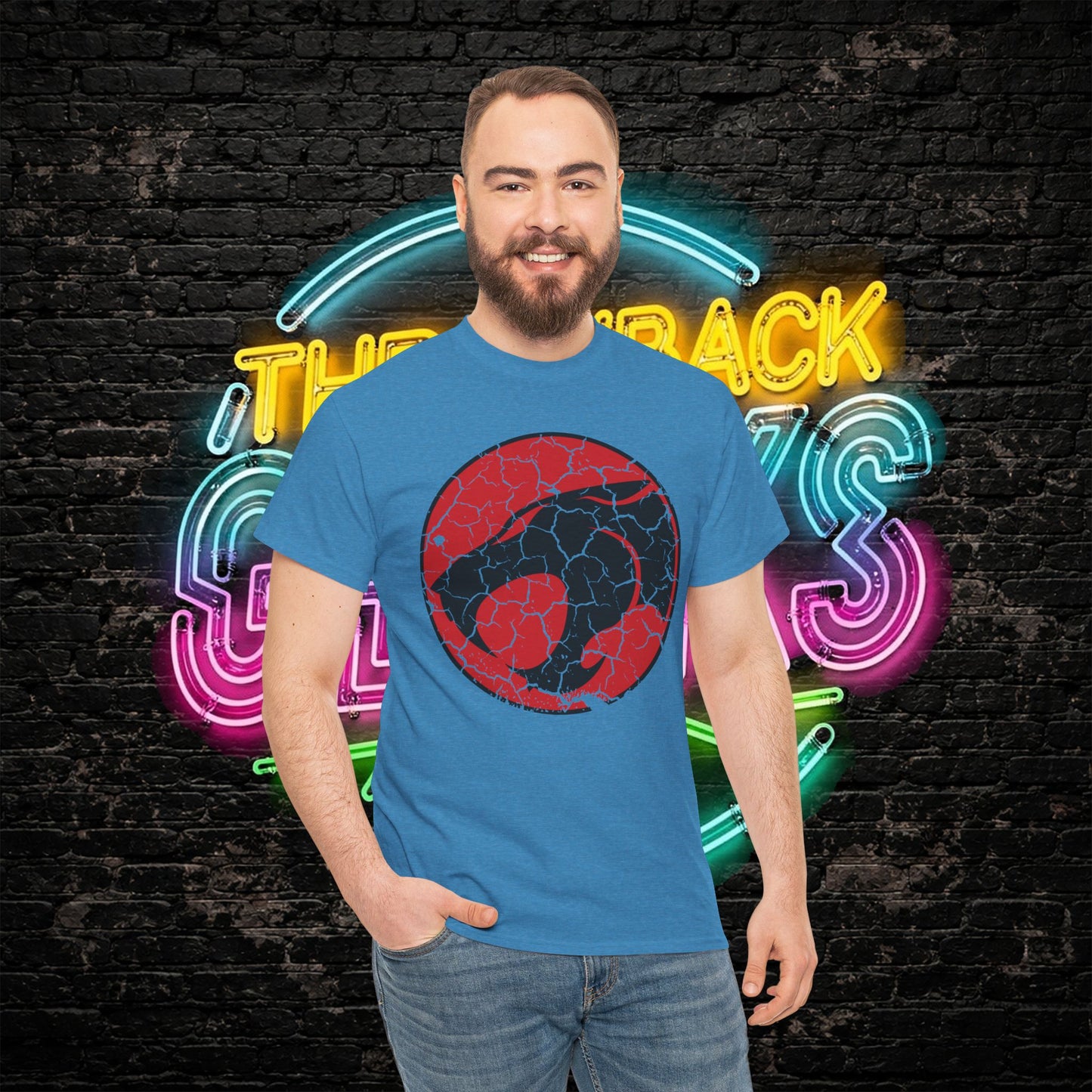 Distressed Vintage ThunderCats T-Shirt | Retro 80s Cartoon Tee | Unisex Heavy Cotton Shirt | Gift for 80s Fans