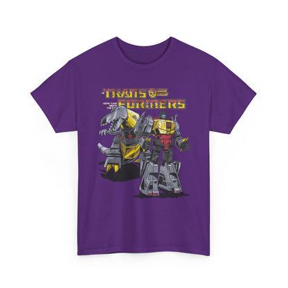 Vintage Transformers Parody T Shirt | Retro Mech Bots Distressed Tee | 80s Cartoon Robot Graphic Shirt