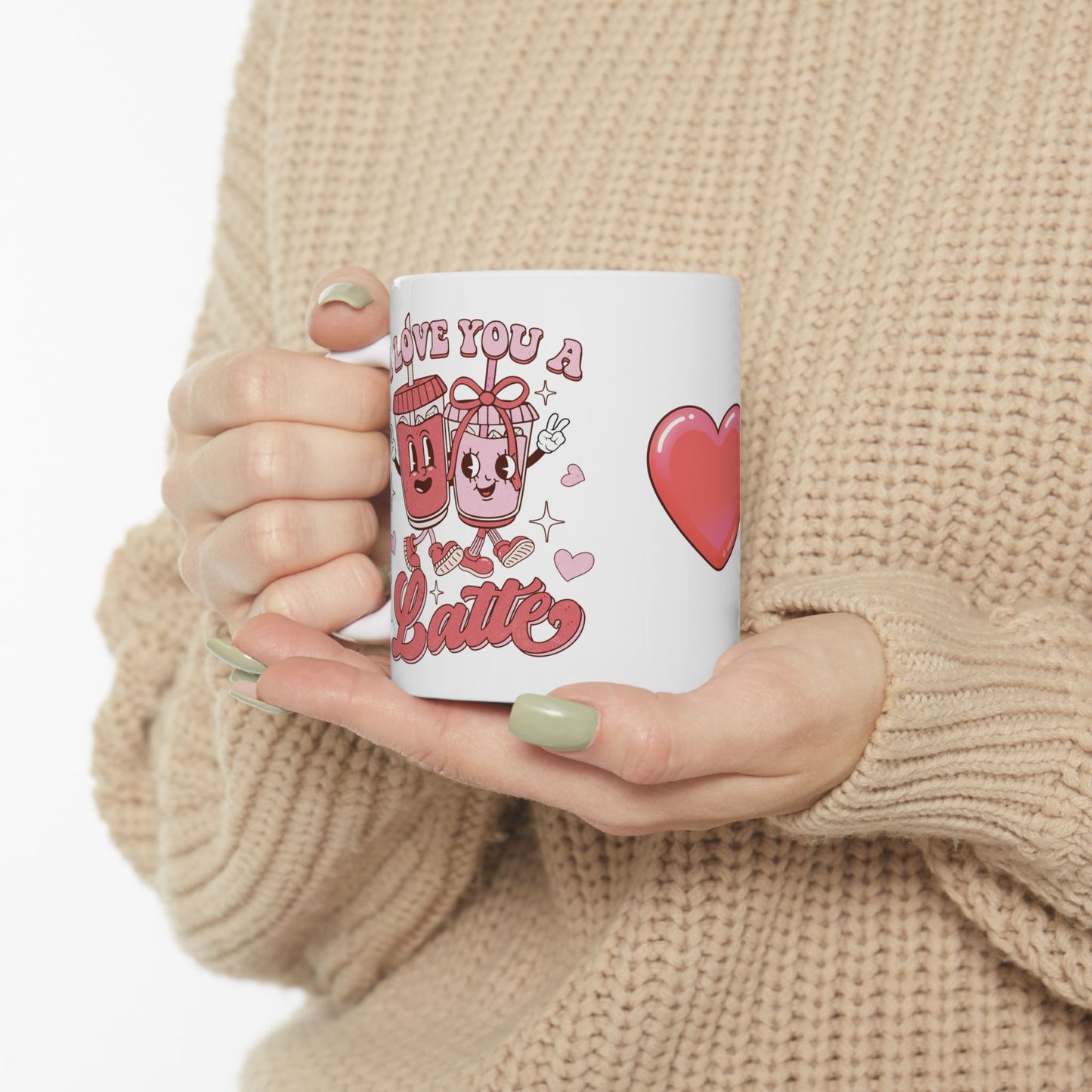 I Love You a Latte Mug | Cute Valentine Coffee Cup for Couples & Coffee Lovers | 11oz / 15oz Ceramic Gift