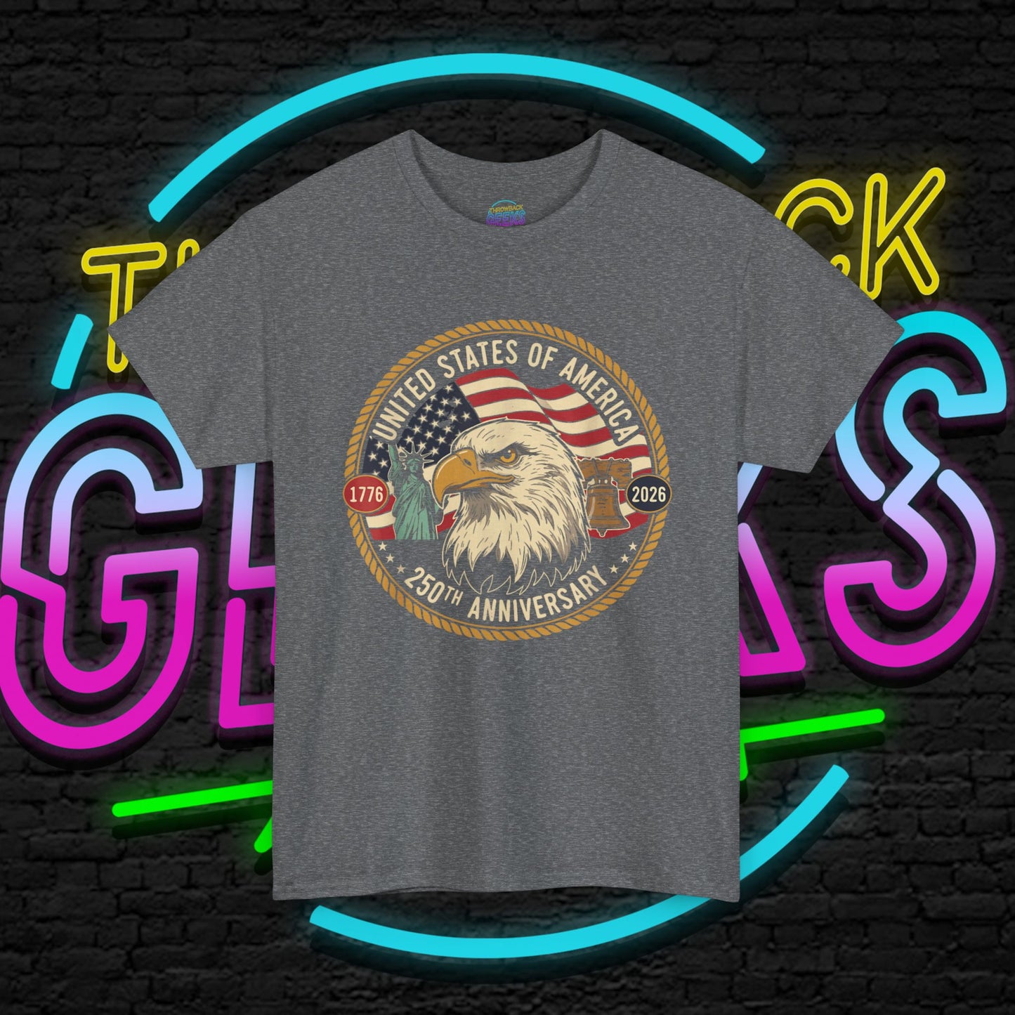 USA 250th Anniversary Shirt, Patriotic Bald Eagle Tee, American Flag Crest Graphic, Independence Day Outfit, Veteran Gift, Unisex T-Shirt