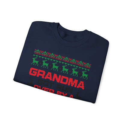 Grandma Got Run Over By A Reindeer Sweatshirt | Funny Christmas Song Ugly Sweater | Retro Holiday Crewneck