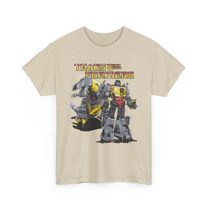 Vintage Transformers Parody T Shirt | Retro Mech Bots Distressed Tee | 80s Cartoon Robot Graphic Shirt