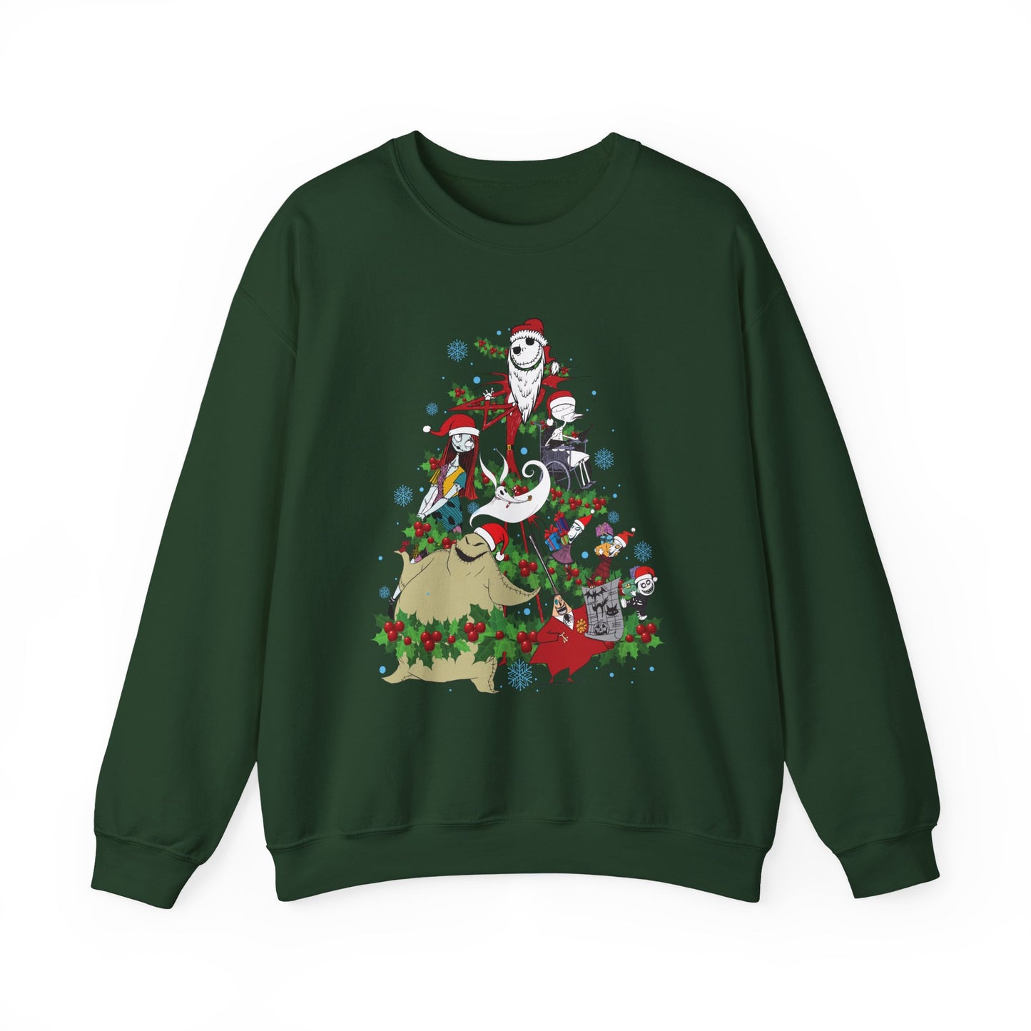 Nightmare Before Christmas Tree Sweatshirt | Jack Sally Zero Oogie Inspired Ugly Christmas Sweater | Spooky Holiday Top