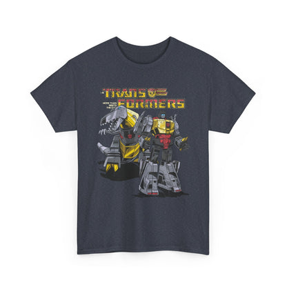 Vintage Transformers Parody T Shirt | Retro Mech Bots Distressed Tee | 80s Cartoon Robot Graphic Shirt