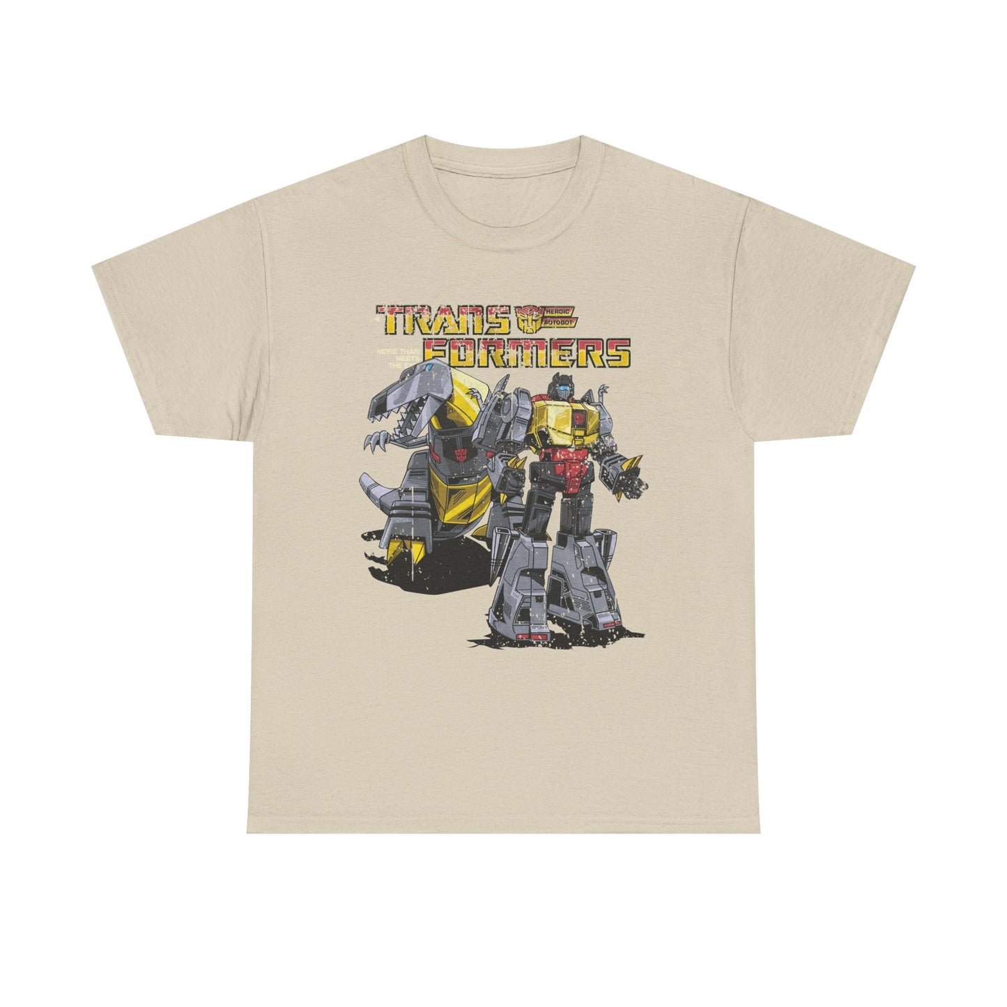 Vintage Transformers Parody T Shirt | Retro Mech Bots Distressed Tee | 80s Cartoon Robot Graphic Shirt