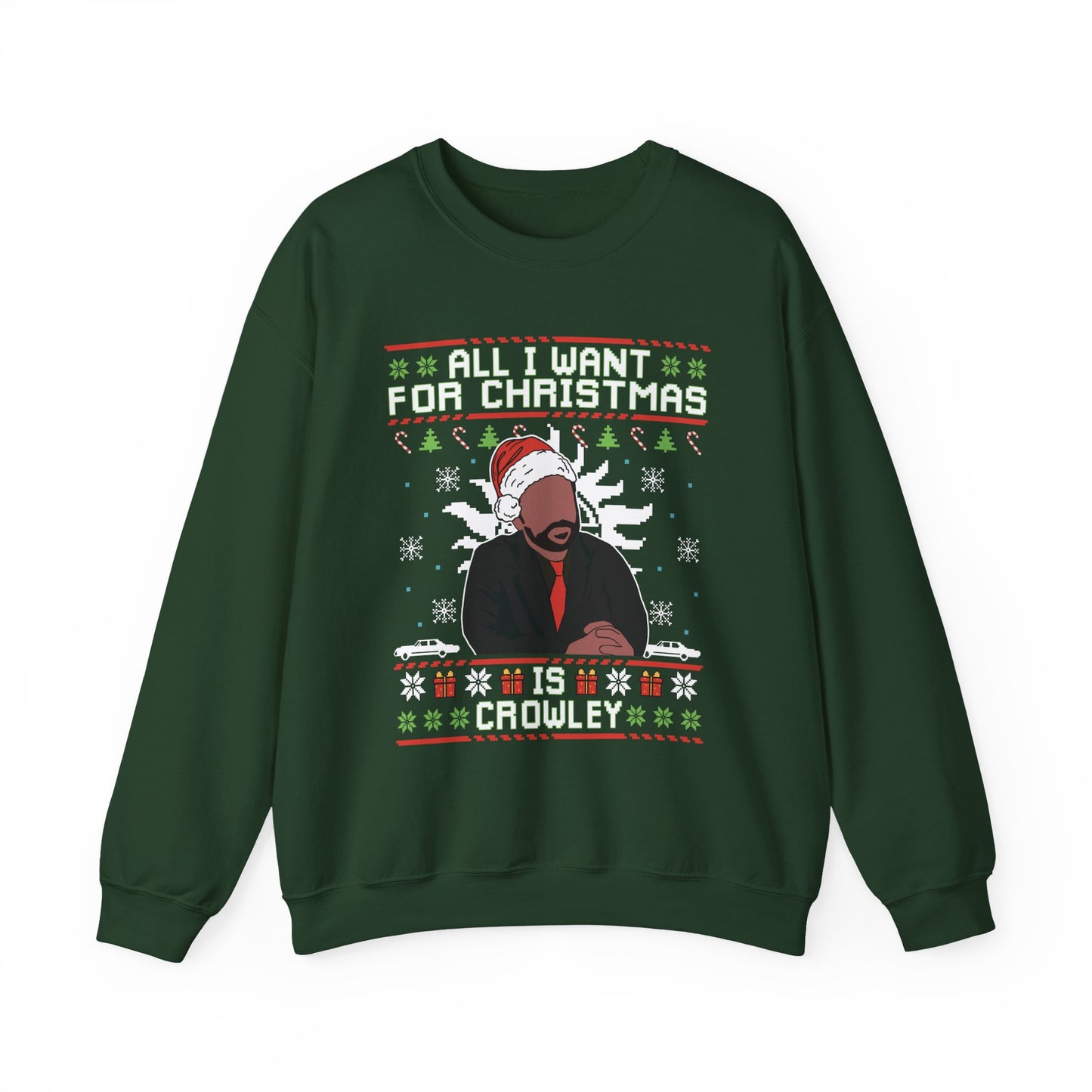All I Want For Christmas Is Crowley Sweatshirt | Supernatural Inspired Ugly Christmas Sweater | King Of Hell Holiday Top