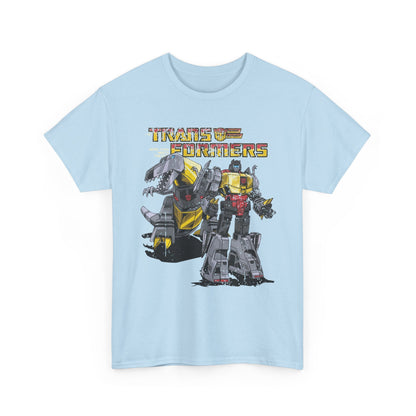 Vintage Transformers Parody T Shirt | Retro Mech Bots Distressed Tee | 80s Cartoon Robot Graphic Shirt