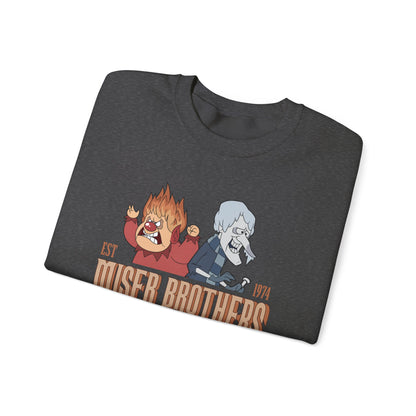 Miser Brothers Heating and Cooling Sweatshirt | Vintage Logo | Heat Miser and Snow Miser Retro Christmas Crewneck