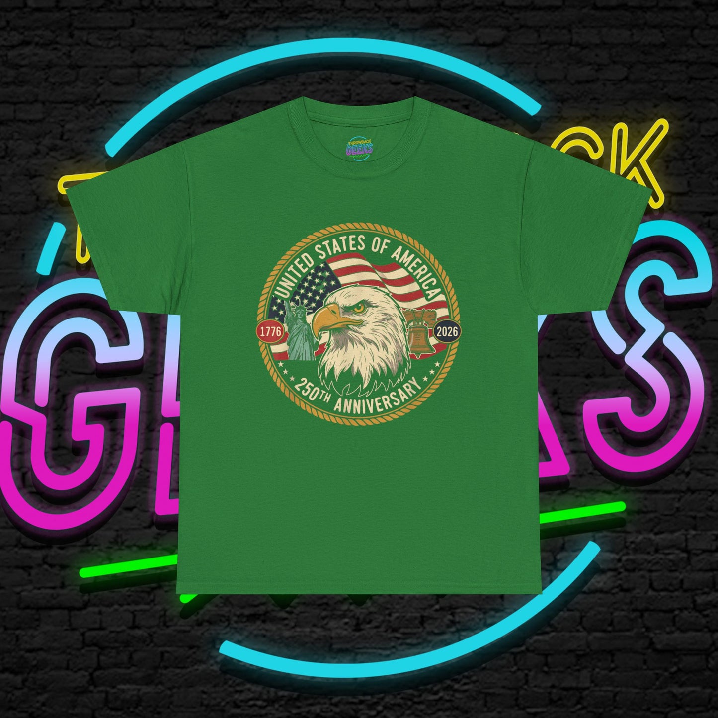 USA 250th Anniversary Shirt, Patriotic Bald Eagle Tee, American Flag Crest Graphic, Independence Day Outfit, Veteran Gift, Unisex T-Shirt