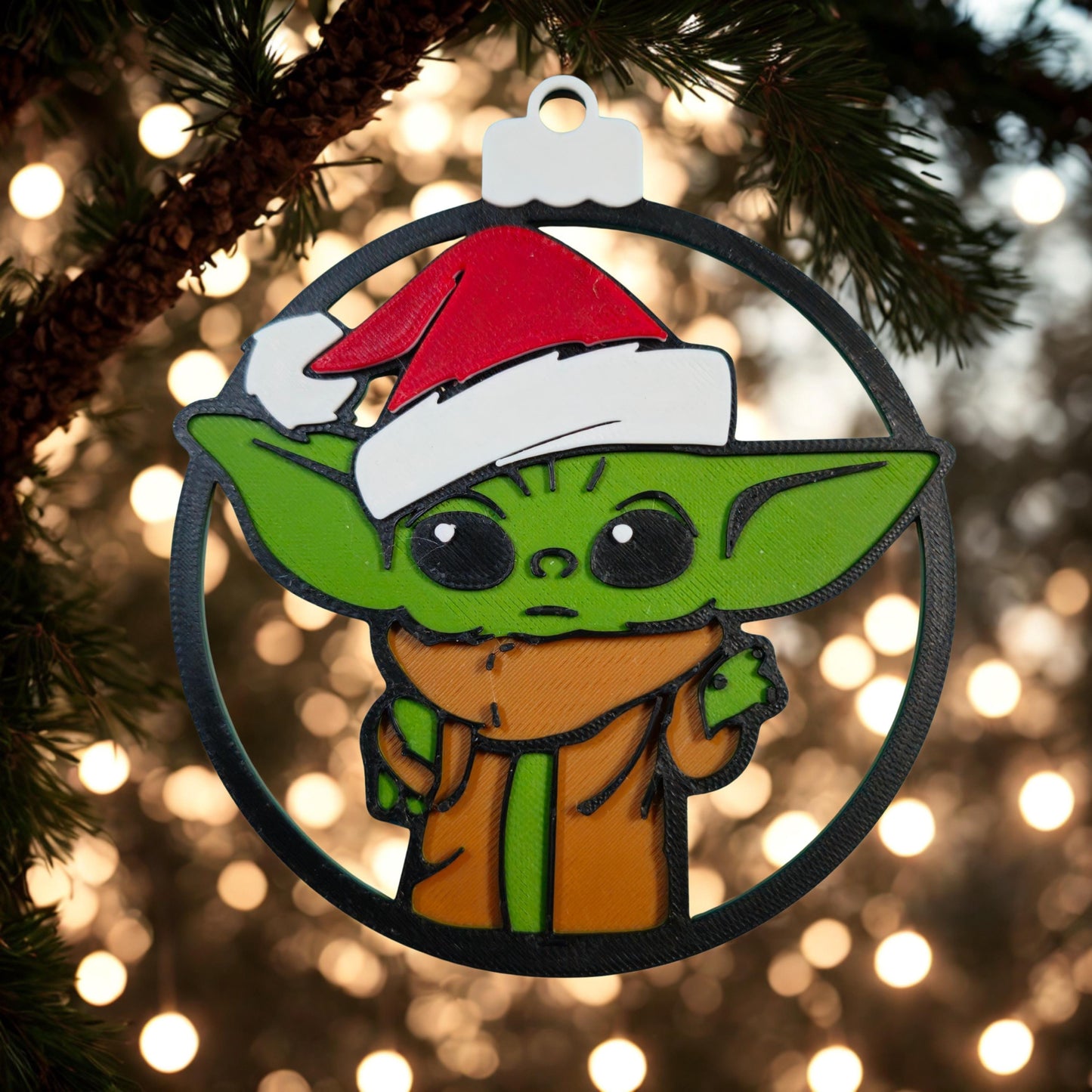 3D Printed Galaxy Sprout Christmas Ornament | Green Alien Tree Decor (3 Variants)