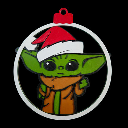 3D Printed Galaxy Sprout Christmas Ornament | Green Alien Tree Decor (3 Variants)