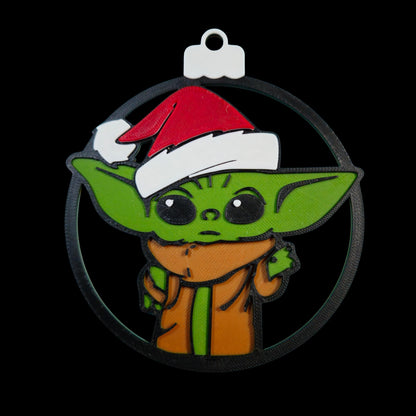 3D Printed Galaxy Sprout Christmas Ornament | Green Alien Tree Decor (3 Variants)