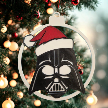 Dark Lord Helmet Christmas Ornament – 2 Styles | Galactic Villain Tree Decor