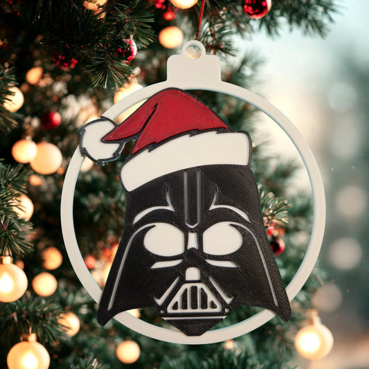 Dark Lord Helmet Christmas Ornament – 2 Styles | Galactic Villain Tree Decor