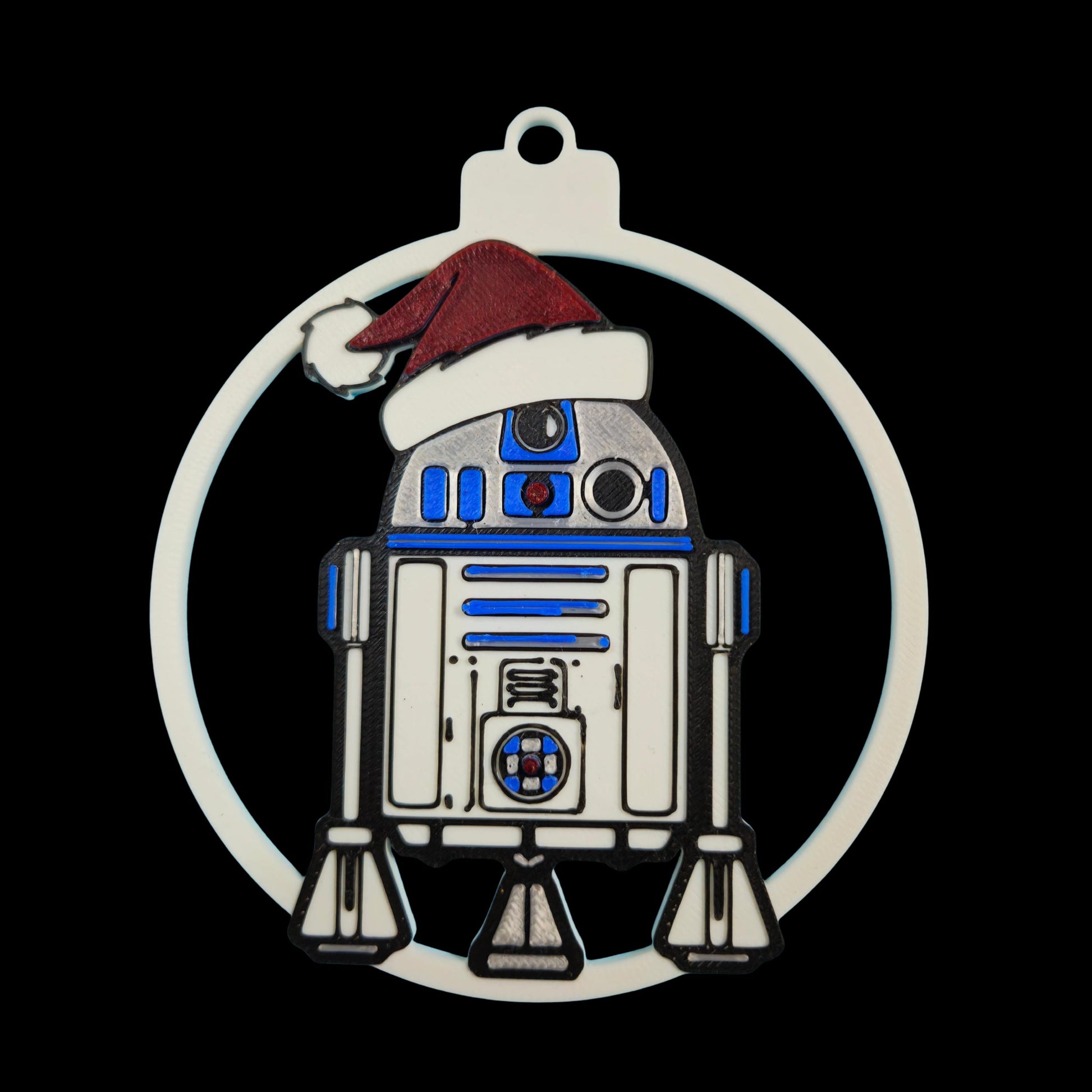 Astro Companion Droid Christmas Ornament | Blue and White Galaxy Robot Tree Decor