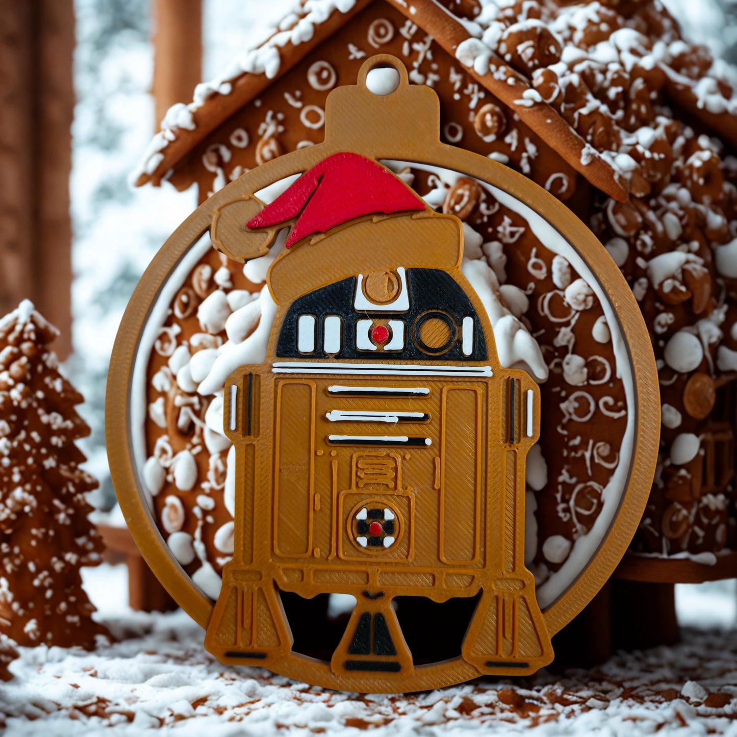 Astro Companion Droid Christmas Ornament | Blue and White Galaxy Robot Tree Decor