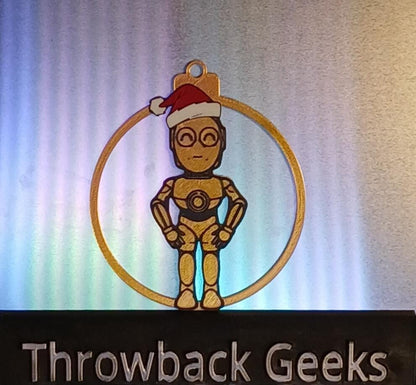 Golden Protocol Droid Christmas Ornament | 3D Printed Galaxy Robot Tree Decor