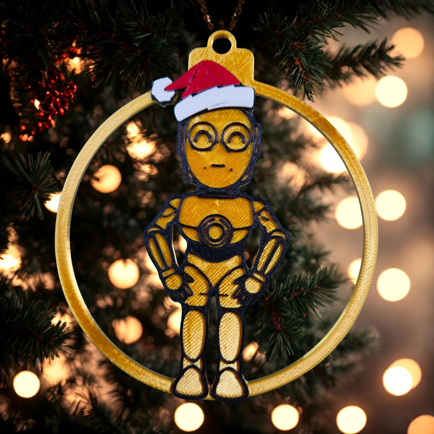 Golden Protocol Droid Christmas Ornament | 3D Printed Galaxy Robot Tree Decor